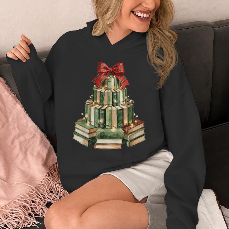 Christmas Book Tree Coquette Bow Xmas Reading Librarian Girl Unisex Hoodie Christmas Book Tree Coquette Bow Xmas Reading Librarian Girl Unisex Hoodie