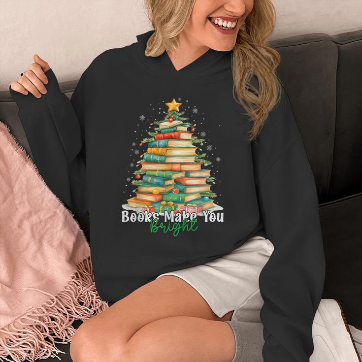 Christmas Books Make You Bright Librarian Teacher Book Lover Unisex Hoodie