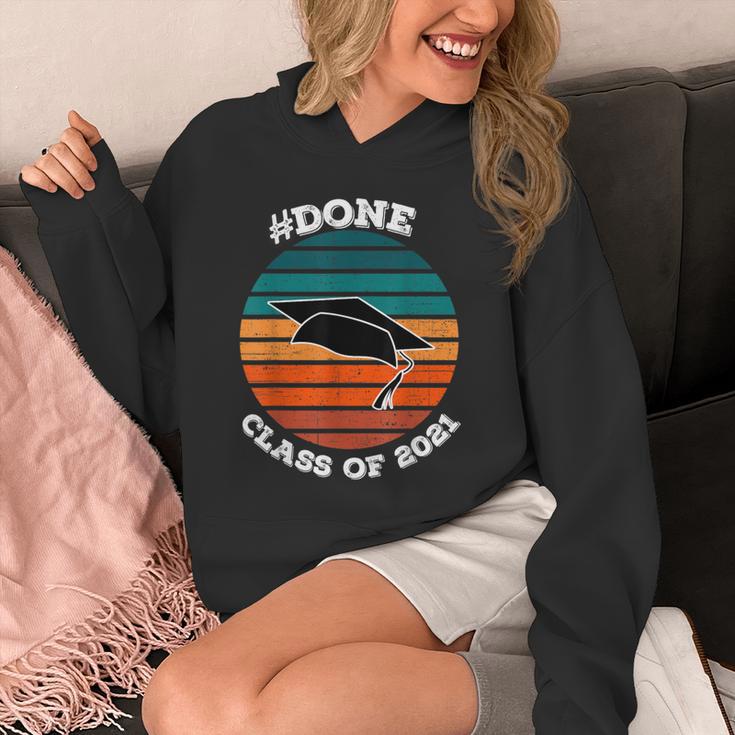 Class Of 2021 Done Senior Graduation Retro Sunset Unisex Hoodie