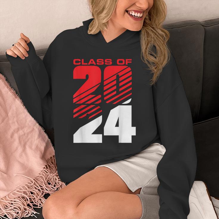 Class Of 2024 High School Senior Graduation Red Sports Style Unisex Hoodie