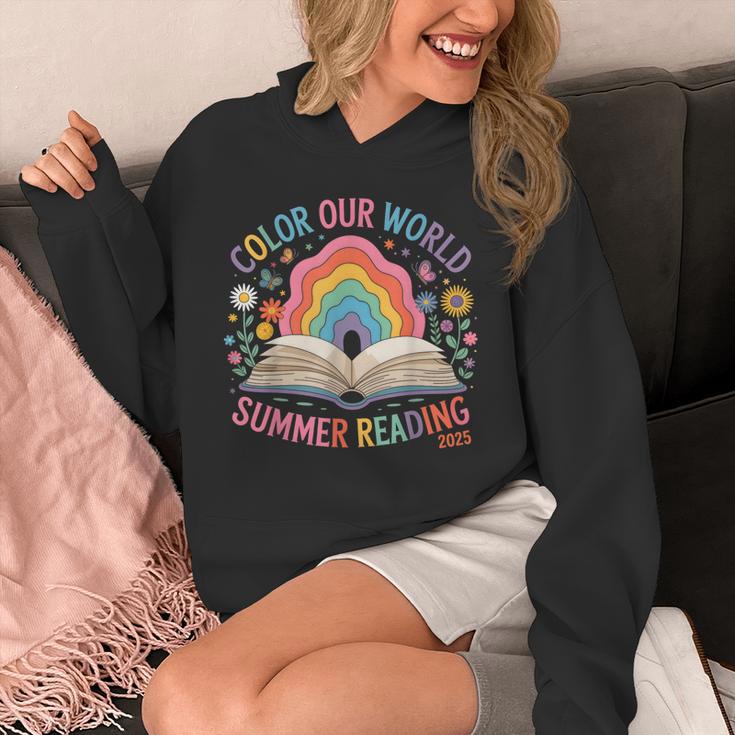 Color Our World Summer Reading 2025 Rainbow Art Book Unisex Hoodie
