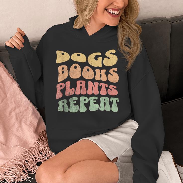 Colorful Dogs Books Plants Repeat Unisex Hoodie
