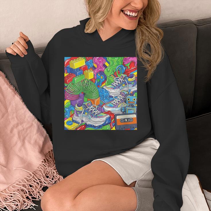 Colorful Kidcore 90s Nostalgia Meme Sneakers Robot Toy Slime Unisex Hoodie Colorful Kidcore 90s Nostalgia Meme Sneakers Robot Toy Slime Unisex Hoodie