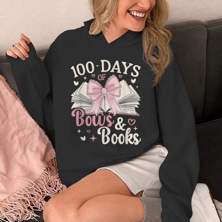Coquette 100 Days Of Bows Books Reading 100th Day Of School Unisex Hoodie