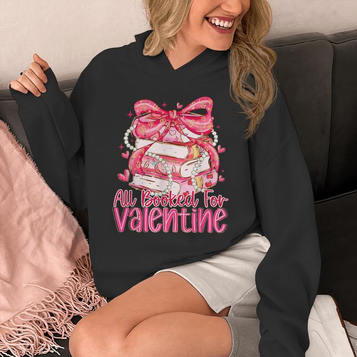 Coquette Bow All Booked For Valentines Teacher Book Unisex Hoodie