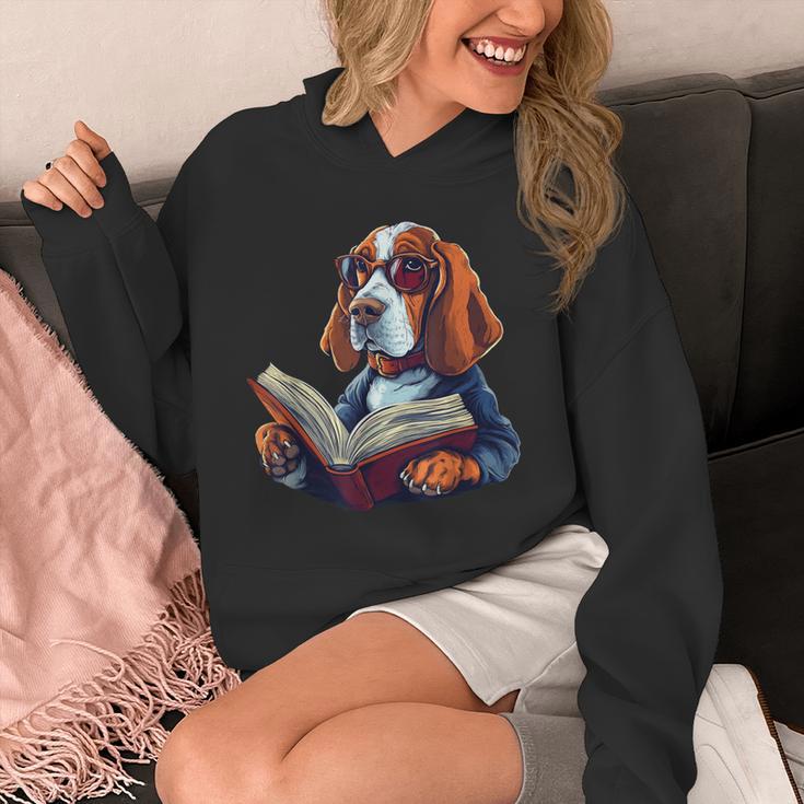 Cute Dog Basset Hound Reading Book Unisex Hoodie Cute Dog Basset Hound Reading Book Unisex Hoodie