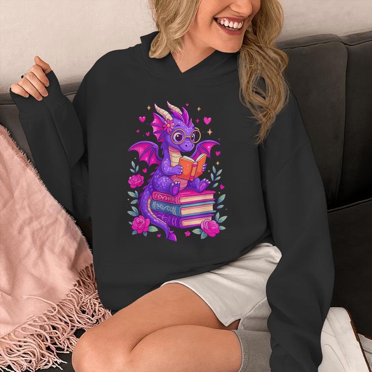 Cute Dragon Reading Books Bookworm Unisex Hoodie Cute Dragon Reading Books Bookworm Unisex Hoodie