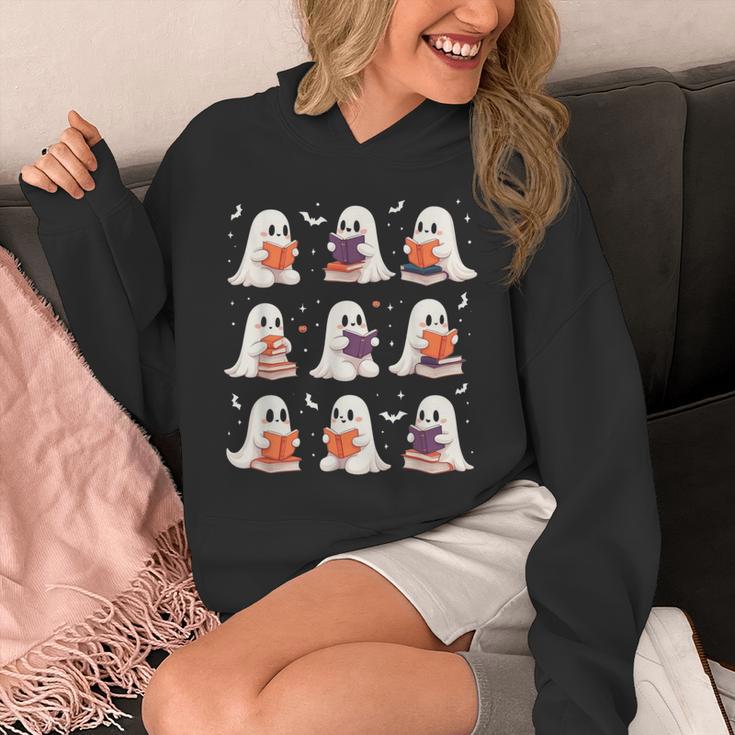 Cute Ghost Reading Book Lovers Halloween Ghost Unisex Hoodie