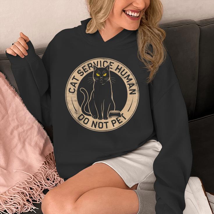 Cute Introvert Cat Service Human Do Not Pet Cat Joke Unisex Hoodie