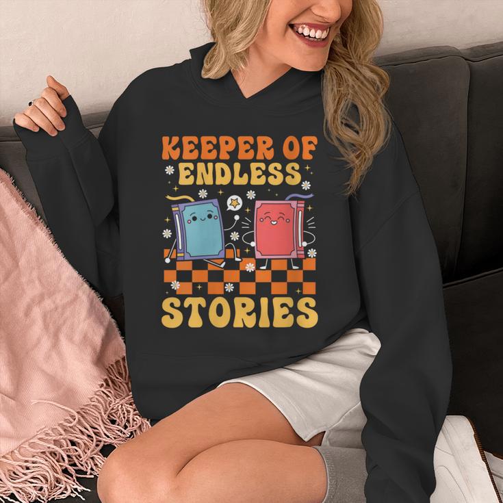 Cute Librarian Library Book Lover Keeper Of Endless Stories Unisex Hoodie