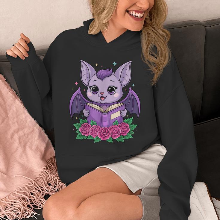Cute Pastel Goth Bat Reading Book Unisex Hoodie