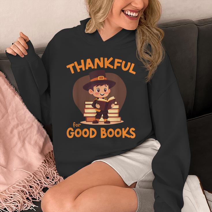 Cute Thanksgiving Teacher Librarian Thankful Reading Books Unisex Hoodie