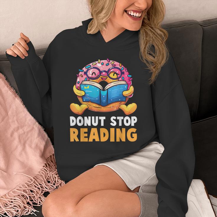 Donut Stop Reading Cute Book Reader Bookworm Donut Day Unisex Hoodie