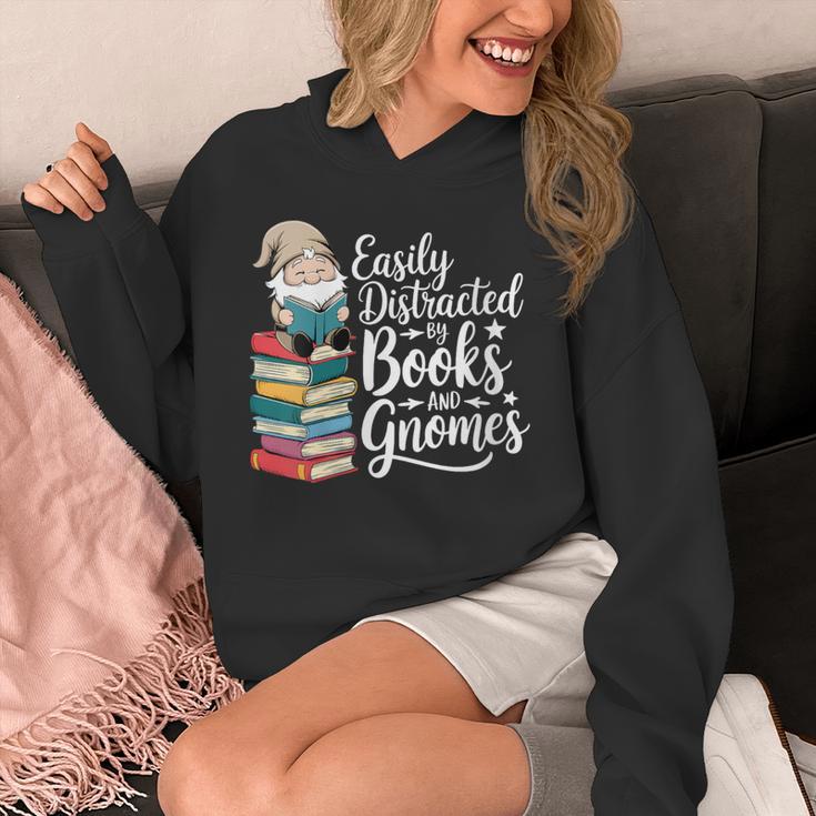 Easily Distracted By Books And Gnomes Unisex Hoodie