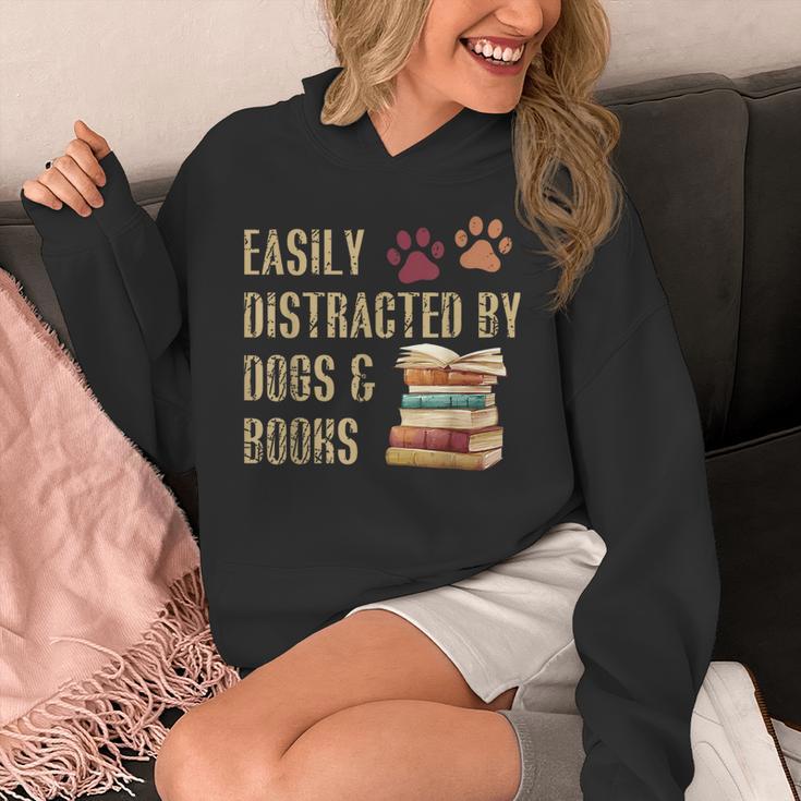 Easily Distracted By Dogs And Books Pets Books Lovers Unisex Hoodie