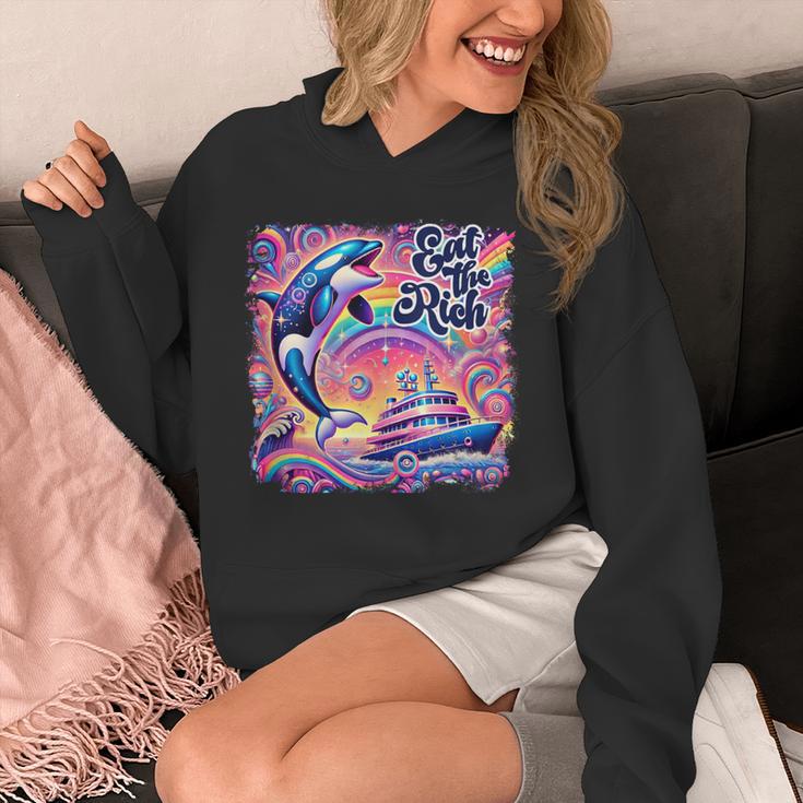 EAT THE RICH 90S NOSTALGIA WHALE ORCA YAHCT RETRO Unisex Hoodie