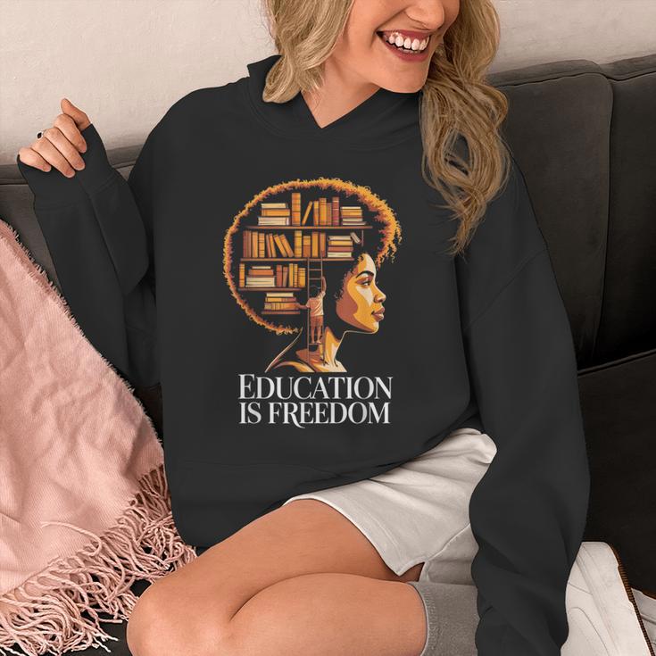 Education Is Freedom Afro Woman Book Illustration Unisex Hoodie Education Is Freedom Afro Woman Book Illustration Unisex Hoodie