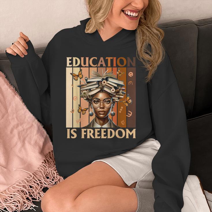 Education Is Freedom Teacher Books Black History Women Unisex Hoodie