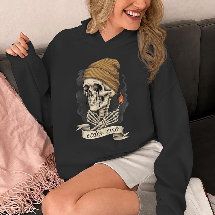 Elder Emo Skeleton Beanie Nostalgia Scene Aesthetic Unisex Hoodie