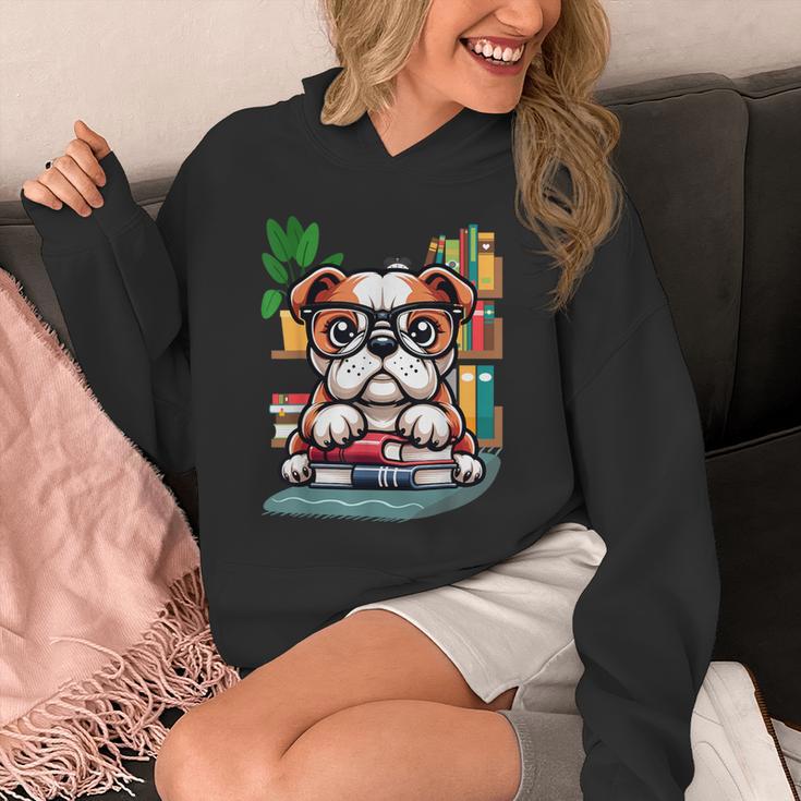 English Bulldog Reading a Book Dog Unisex Hoodie