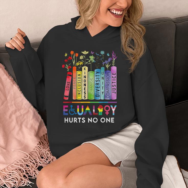 Equality Hurts No One Book Flower Rainbow Pride Month LGBTQ Unisex Hoodie Equality Hurts No One Book Flower Rainbow Pride Month LGBTQ Unisex Hoodie