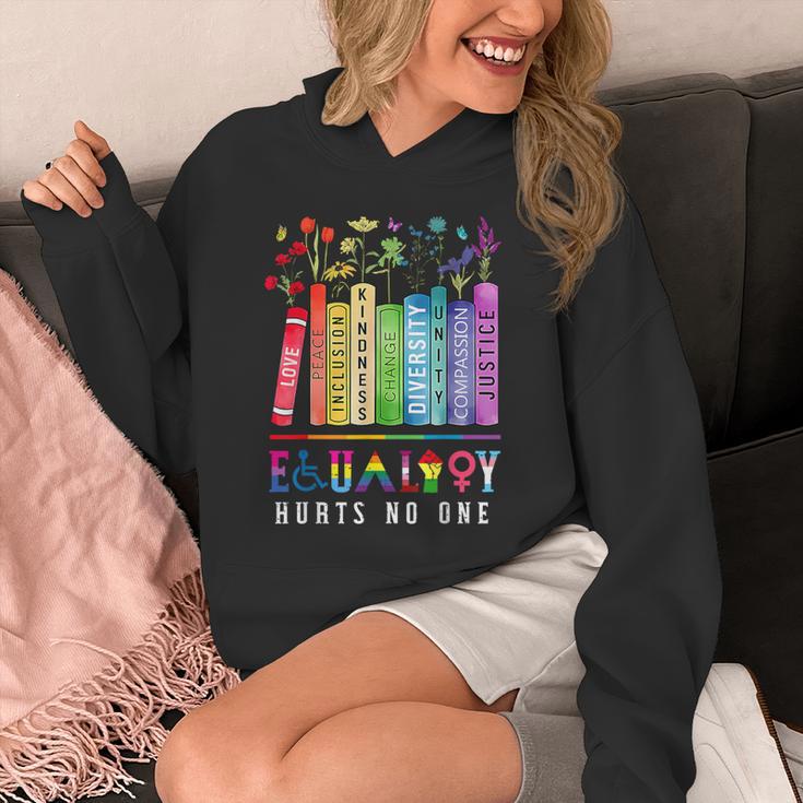 Equality Hurts No One Floral Books LGBTQ Pride Human Rights Unisex Hoodie Equality Hurts No One Floral Books LGBTQ Pride Human Rights Unisex Hoodie
