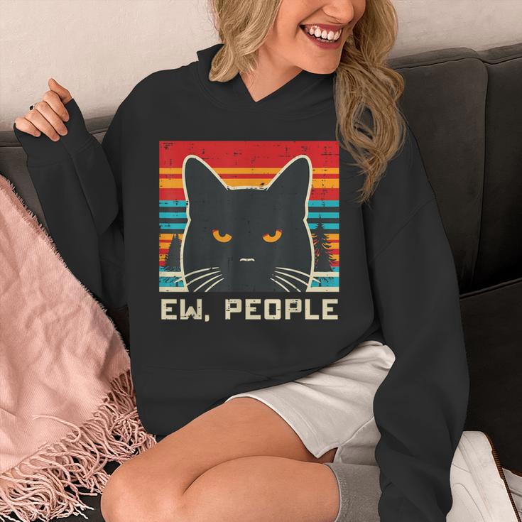 Ew People Cat Saying Introvert Women Men Kids Unisex Hoodie