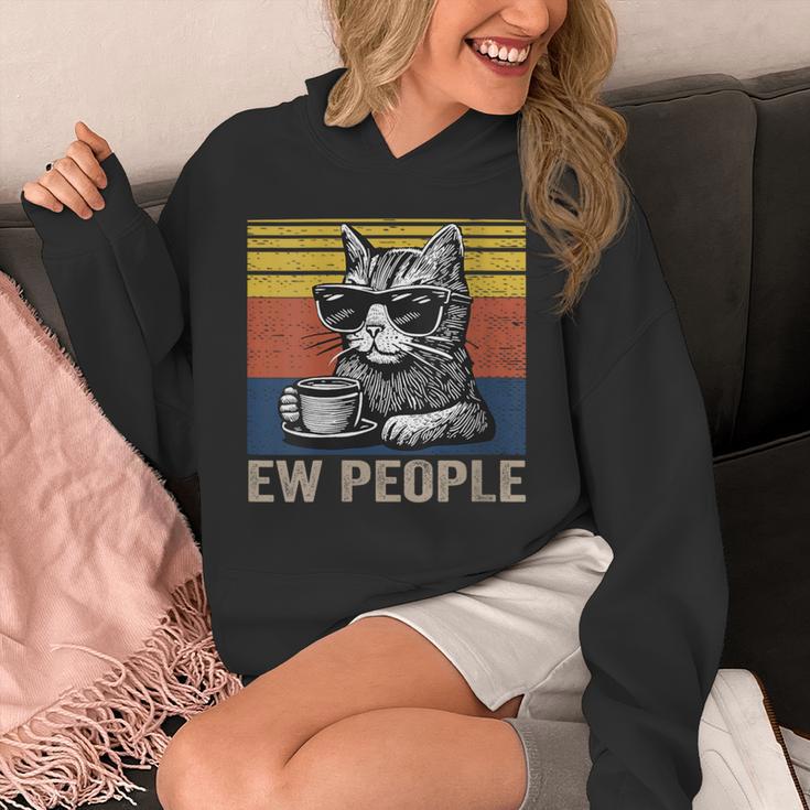 Ew People Introvert Cat Lover Crazy Vintage Cat Lady Unisex Hoodie Ew People Introvert Cat Lover Crazy Vintage Cat Lady Unisex Hoodie
