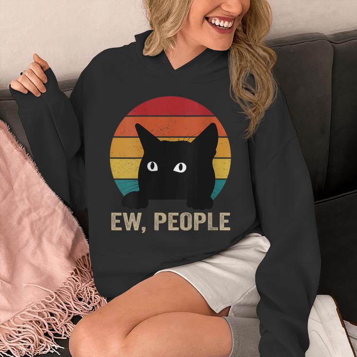 Ew People Introvert Cat Lover Cat Lady Vintage Unisex Hoodie
