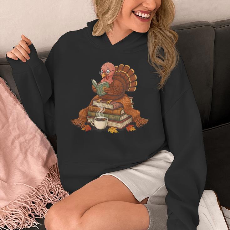Fall Book Vintage Turkey Thanksgiving Reading Book Lovers Unisex Hoodie