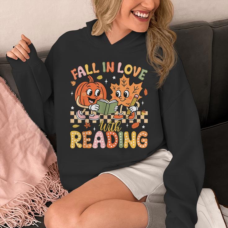 Fall In Love With Reading Autumn Pumpkin Teacher Book Lover Unisex Hoodie
