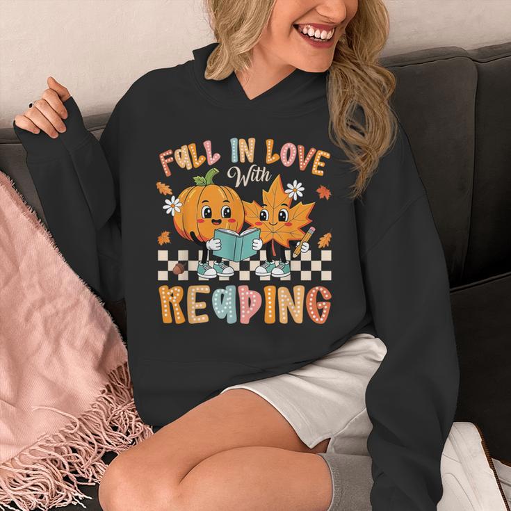 Fall In Love With Reading Thanksgiving Pumpkin Book Lover Unisex Hoodie