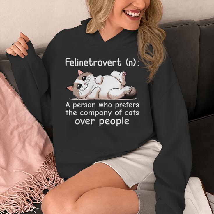 Felinetrovert Definition Cat Lover Introvert Humor Cats Unisex Hoodie