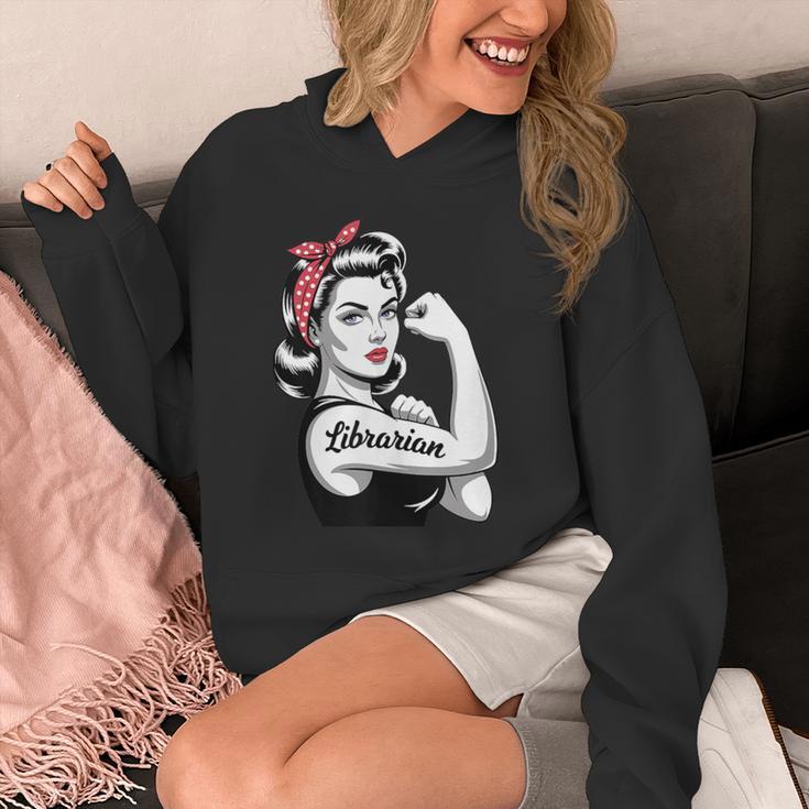 Female Librarian Rosie Riveter Book Guardian Woman Unisex Hoodie Female Librarian Rosie Riveter Book Guardian Woman Unisex Hoodie