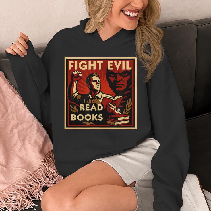 Fight Evil Read Books Propaganda Poster Unisex Hoodie Fight Evil Read Books Propaganda Poster Unisex Hoodie