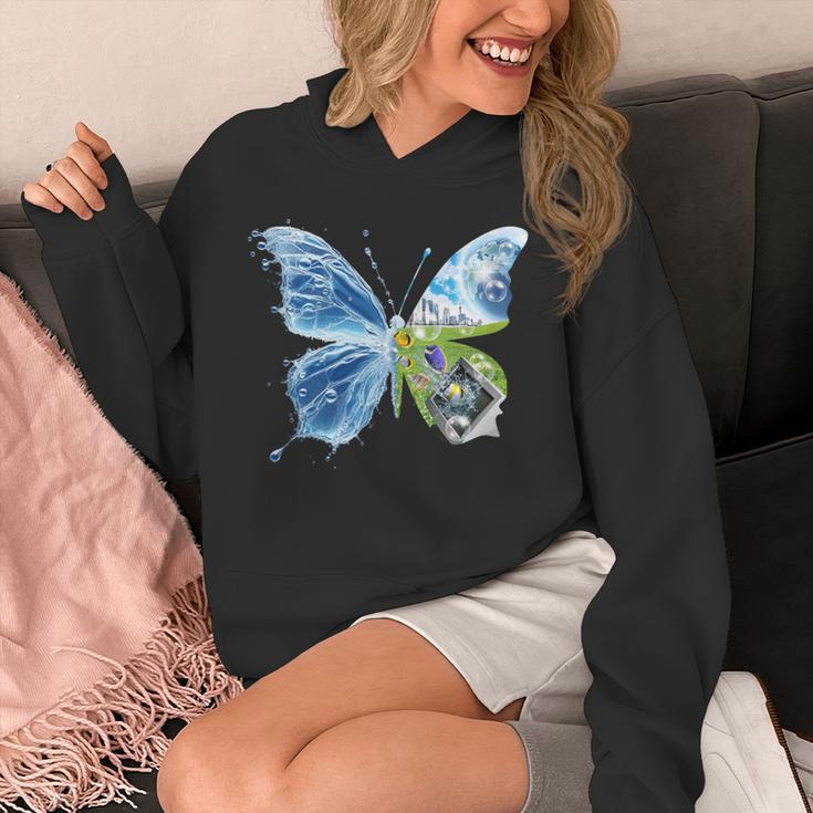 Frutiger Aero Aesthetic Butterfly Computer Fishes Scenery Unisex Hoodie Frutiger Aero Aesthetic Butterfly Computer Fishes Scenery Unisex Hoodie