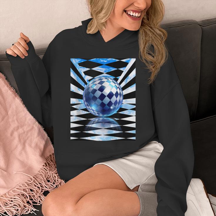 Frutiger Aero Aesthetic Tech Checkered Room Orb Sky Unisex Hoodie