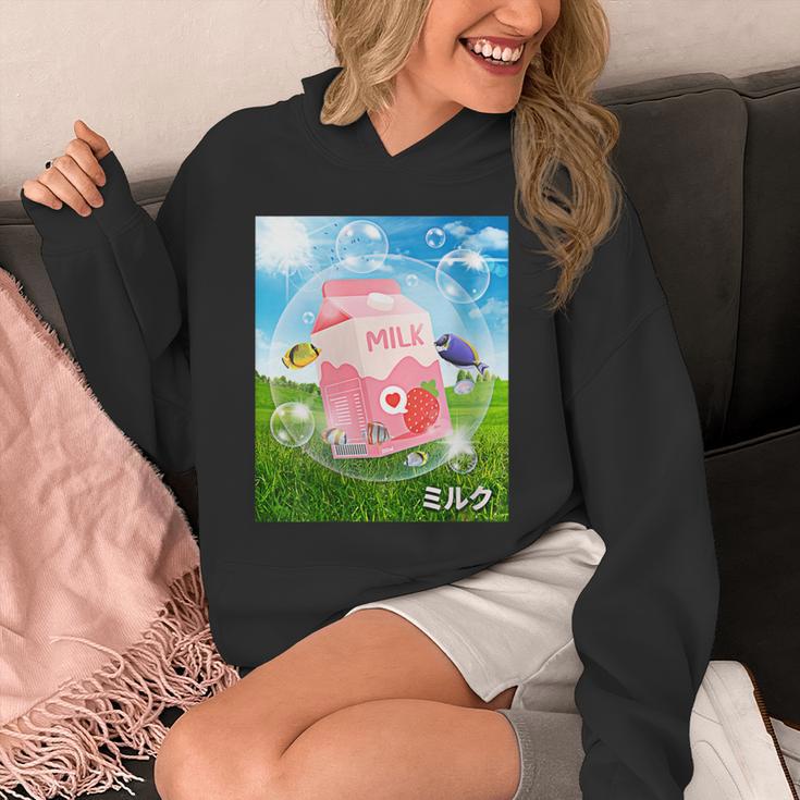 Frutiger Aero Aesthetic Tech Kawaii Strawberry Milk Fishes Unisex Hoodie Frutiger Aero Aesthetic Tech Kawaii Strawberry Milk Fishes Unisex Hoodie