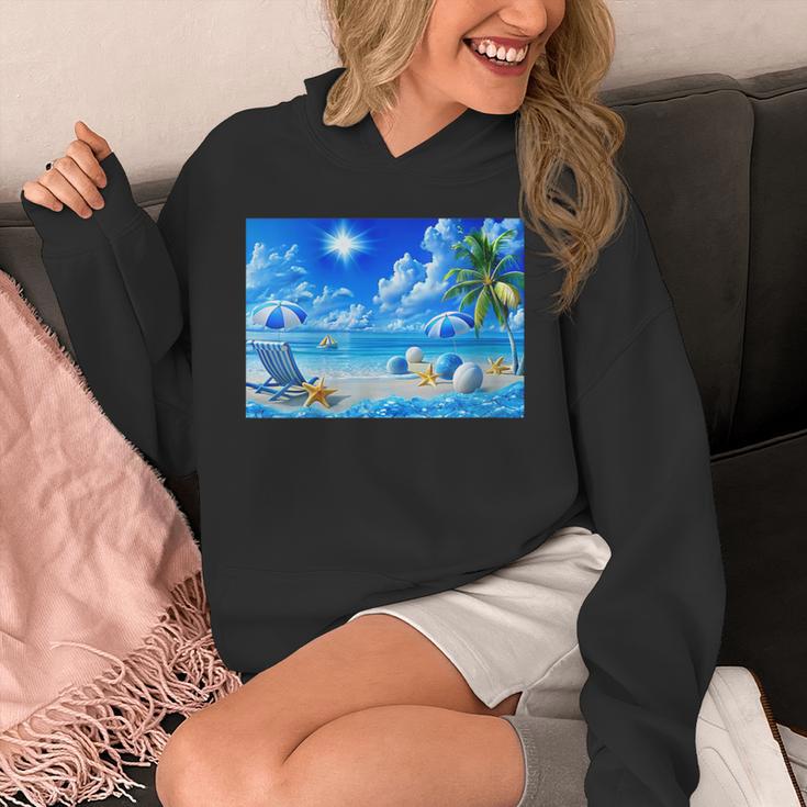 Frutiger Aero Beach Y2k Aesthetic Palm Tree Sand Ocean Unisex Hoodie