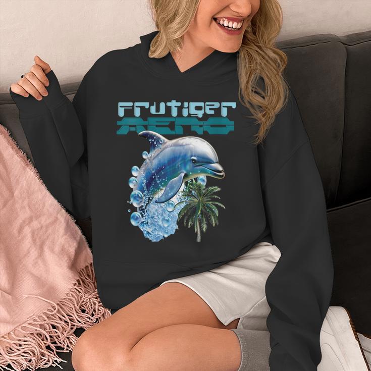 Frutiger Aero Splashy Dolphin Y2k Aesthetic Graphic Unisex Hoodie