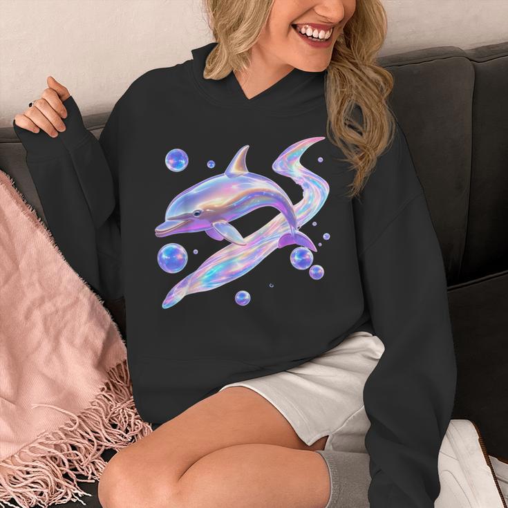 Frutiger Aero Y2K Chrome Dolphin Unisex Hoodie
