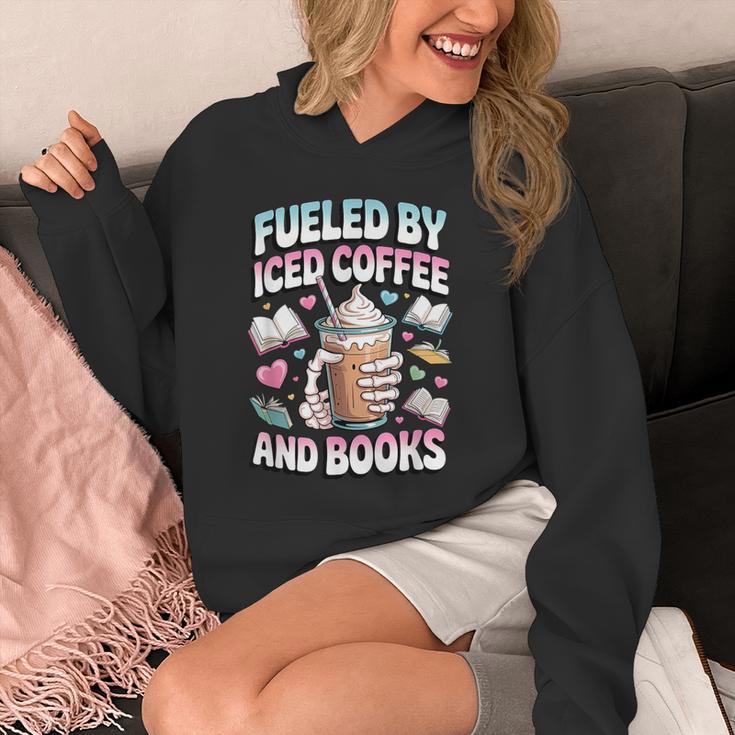 Fueled By Iced Coffee And Books Book Lover Retro Unisex Hoodie Fueled By Iced Coffee And Books Book Lover Retro Unisex Hoodie