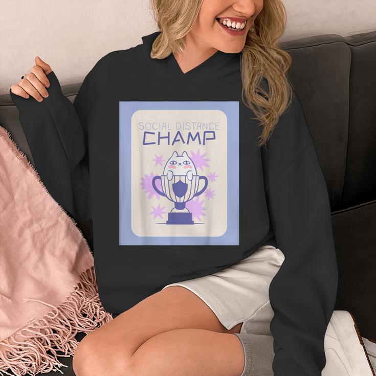 Fun Cute Introvert Cat Character Trophy For Men Women Unisex Hoodie