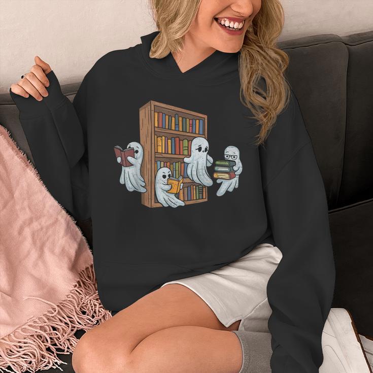 Ghosts Reading Books Teacher Halloween Librarian Book Lover Unisex Hoodie