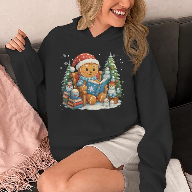 Gingerbread Reading Book Lovers Christmas Bookworm Librarian Unisex Hoodie
