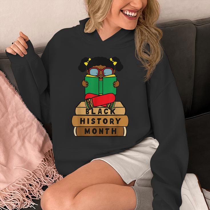 Girl Kid Reading Book Black History Month Bookworm Unisex Hoodie