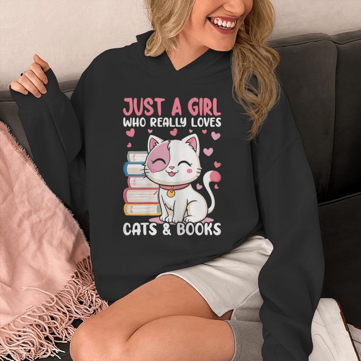 Girl Who Loves Cats And Books Cute Unisex Hoodie