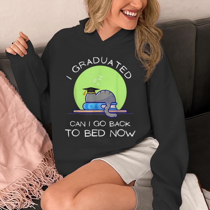 I Graduated Can I Go Back To Bed Now Cat Graduation For Men Women Girls Kids Unisex Hoodie