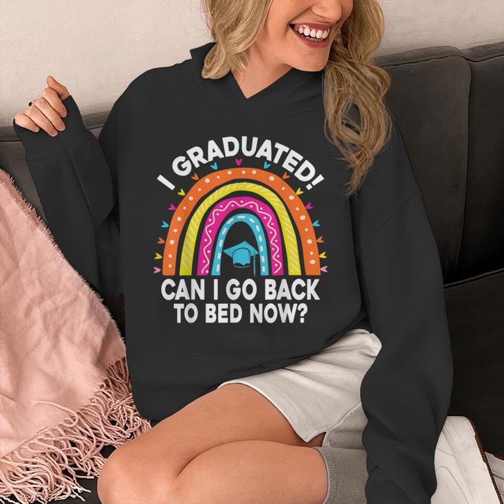 I Graduated Can I Go Back To Bed Now Graduation Hat Rainbow Unisex Hoodie