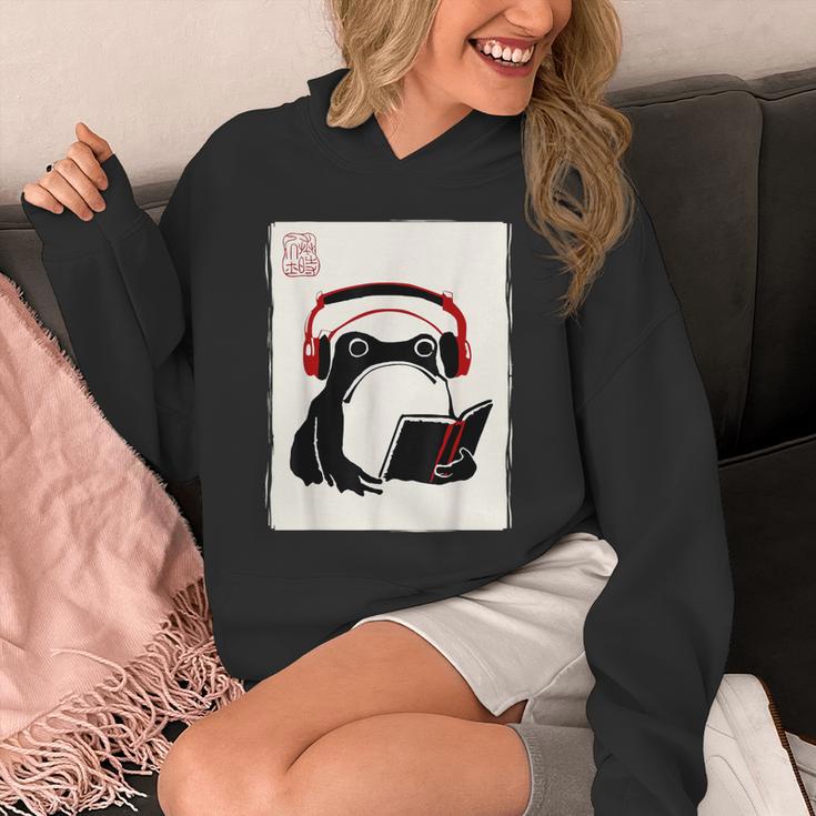 Grumpy Frog Books Music Kawaii Ink Japanese Unisex Hoodie